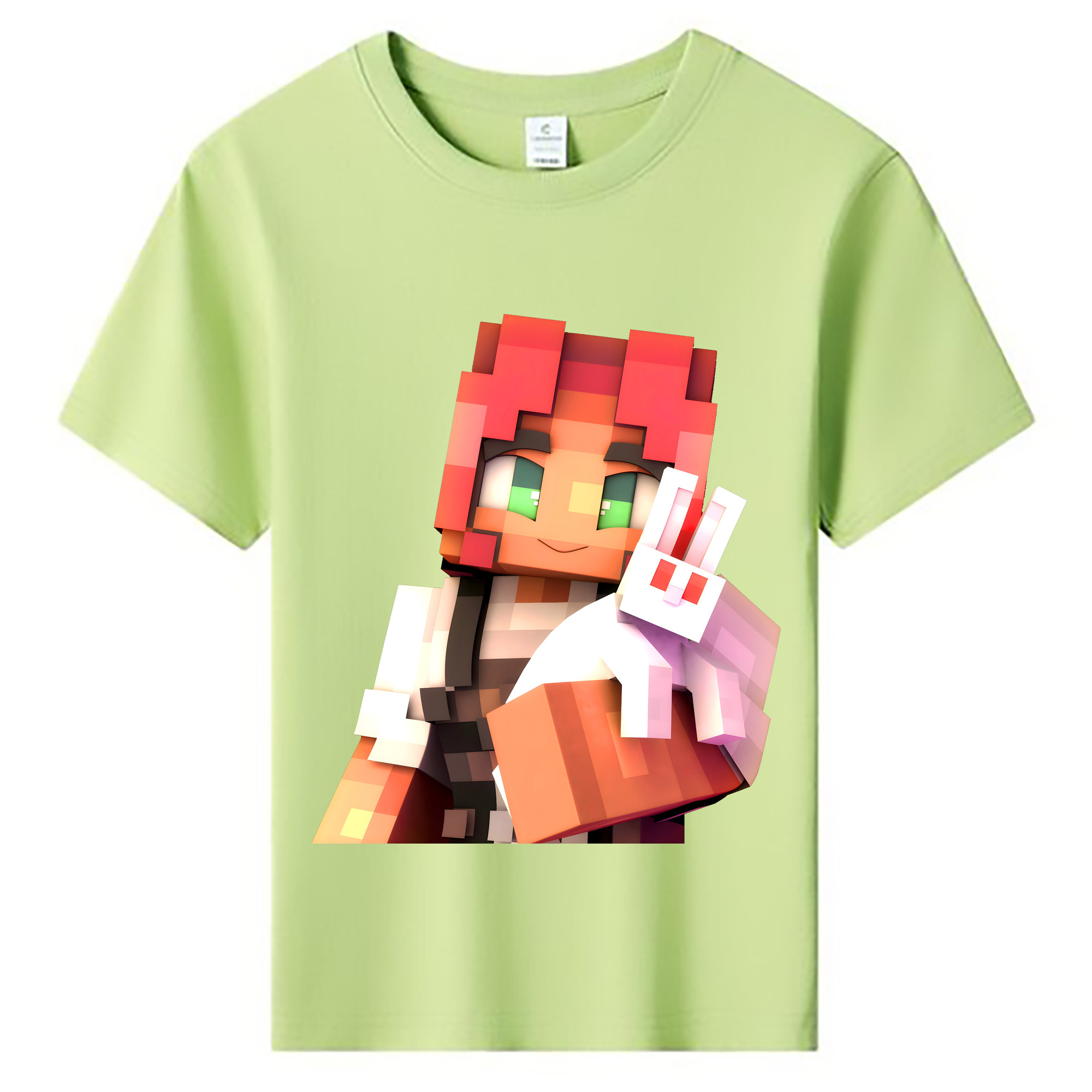 （画像用） マインクラフト ブロックの世界 Minecraft MC Block world 綿100％キッズTシャツ（フロントプリント）